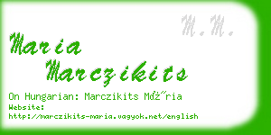 maria marczikits business card